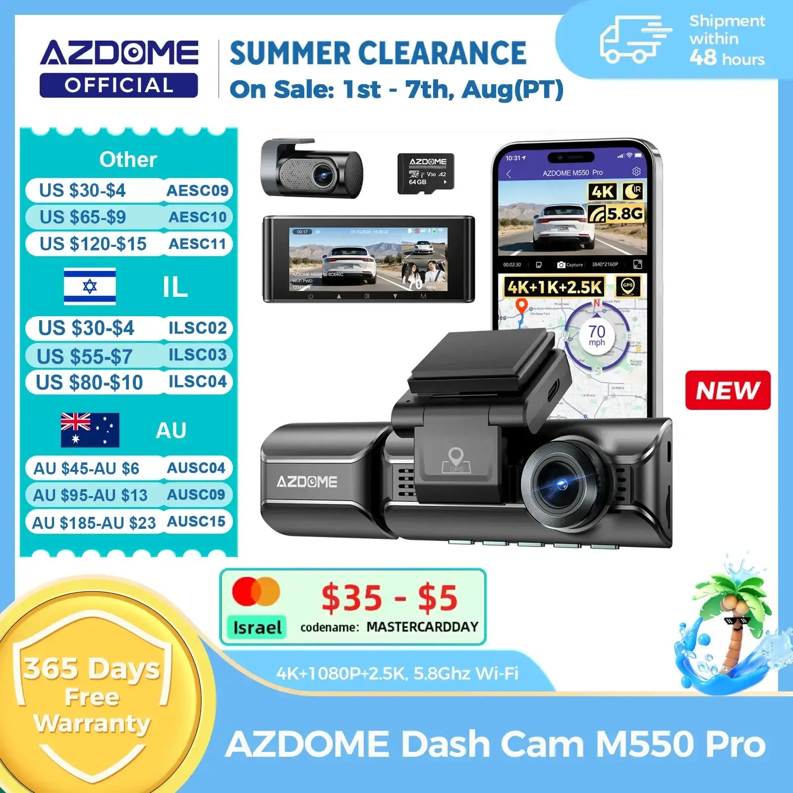 AZDOME M550 Pro Dashcam 4K – SwissGlanzGarage Autopflege Schweiz