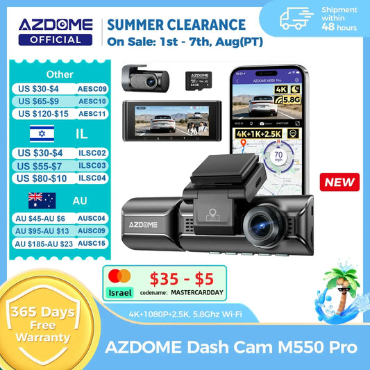 AZDOME M550 Pro Dashcam 4K – SwissGlanzGarage Autopflege Schweiz