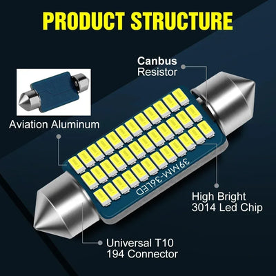 C5W LED Innenraumbeleuchtung 31mm 36mm 39mm 41mm – SwissGlanzGarage Autopflege Schweiz
