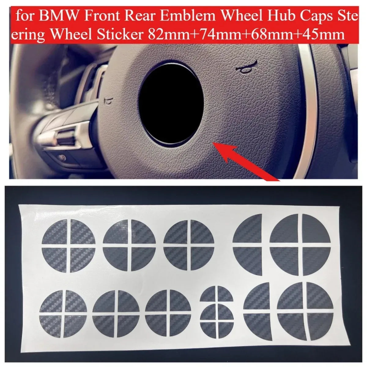 BMW Radnabenkappen Aufkleber Set 82mm+74mm+68mm+45mm – SwissGlanzGarage Autopflege Schweiz