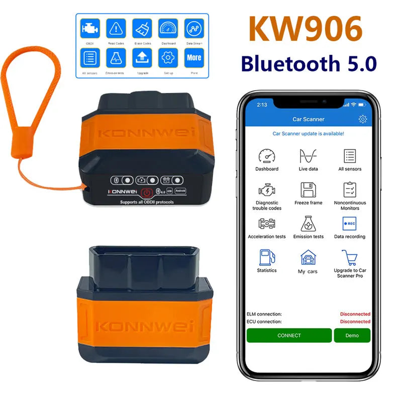 KONNWEI KW905 OBD2 Bluetooth 5.0 Scanner