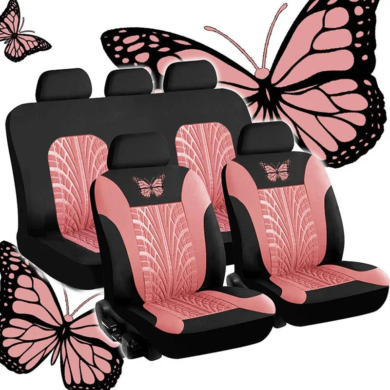 Auto-Sitzbezug Set mit Schmetterlings-Muster