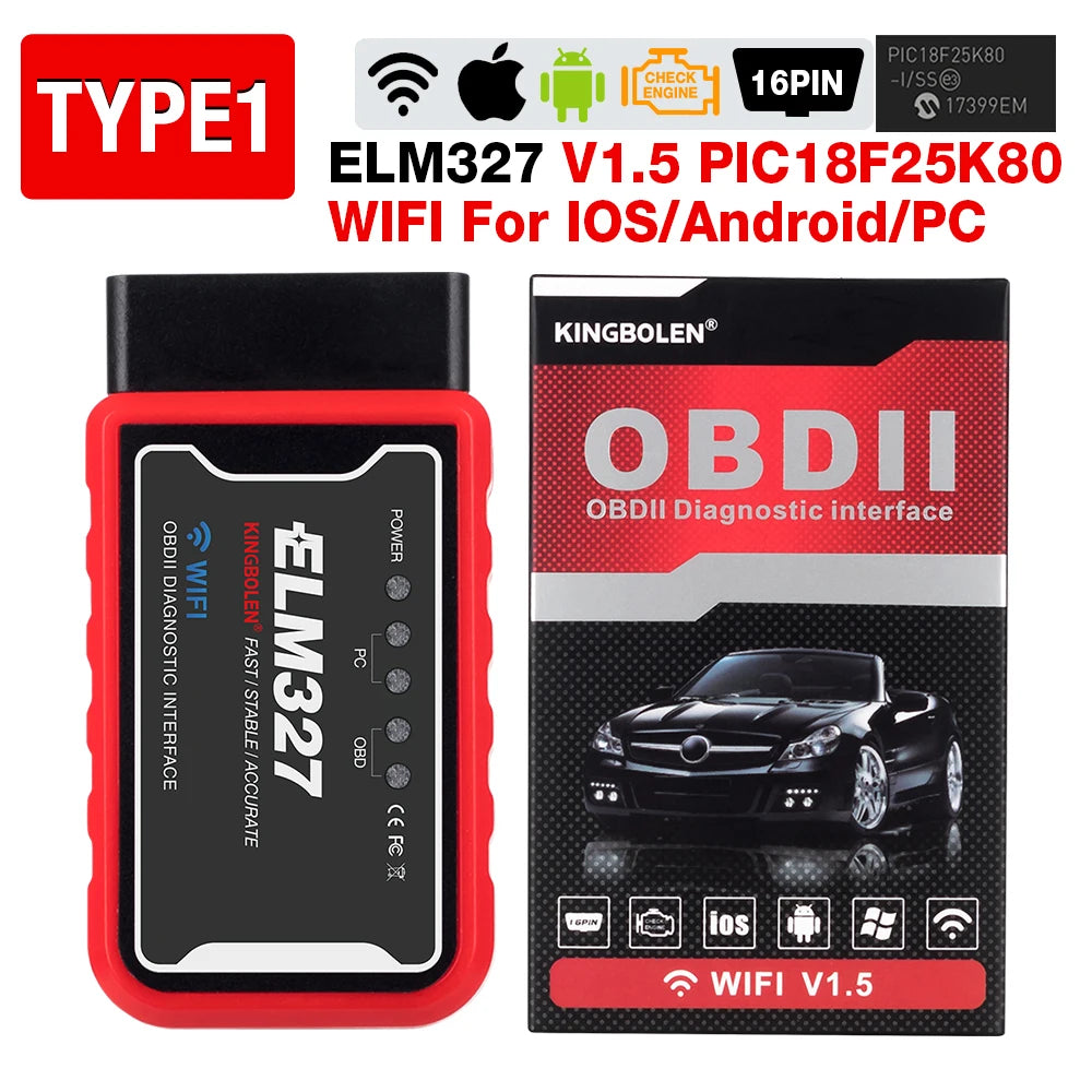 KINGBOLEN ELM327 V1.5 OBD2 Code Reader