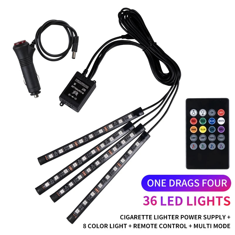 Neon LED Auto Innenraum Ambient Fussraum Beleuchtung