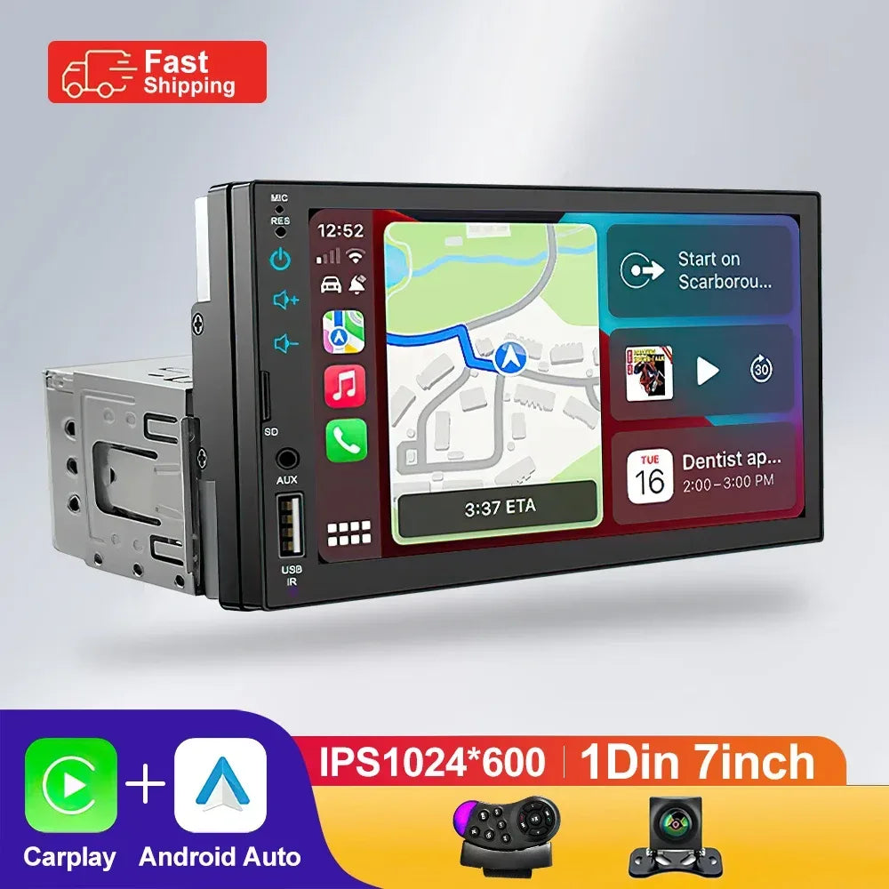 1Din CarPlay Android AUTO HD Autoradio 7 Zoll – SwissGlanzGarage Autopflege Schweiz