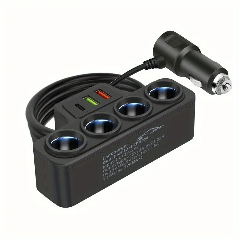 USB-KFZ-Ladegerät 120W, 4-in-1