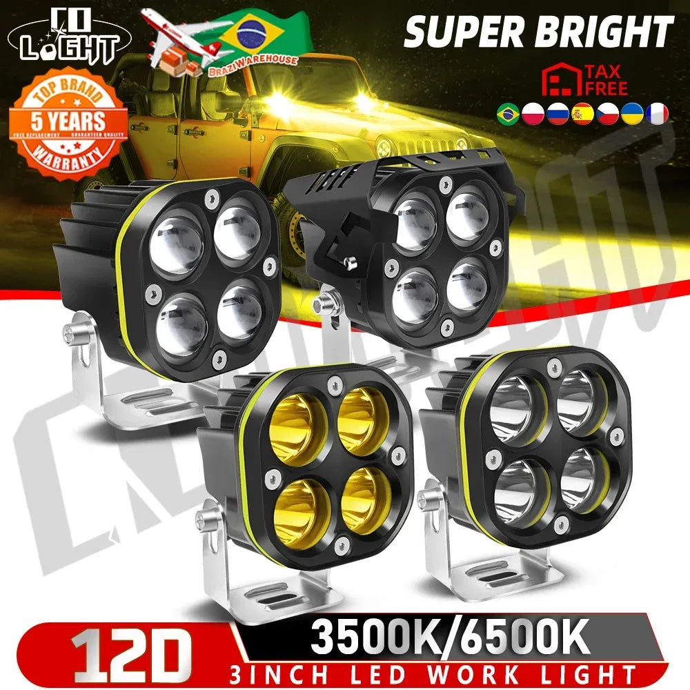 3 Zoll LED Arbeitsstrahler 12V 24V – SwissGlanzGarage Autopflege Schweiz