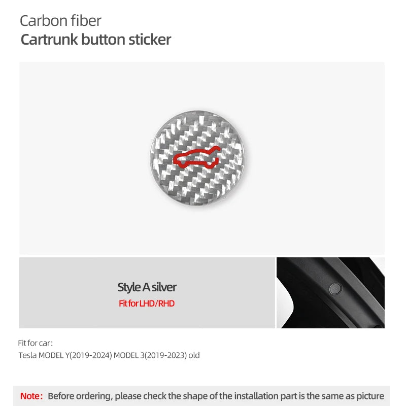Carbon-Fiber Kofferraum-Schalterknopf für Tesla
