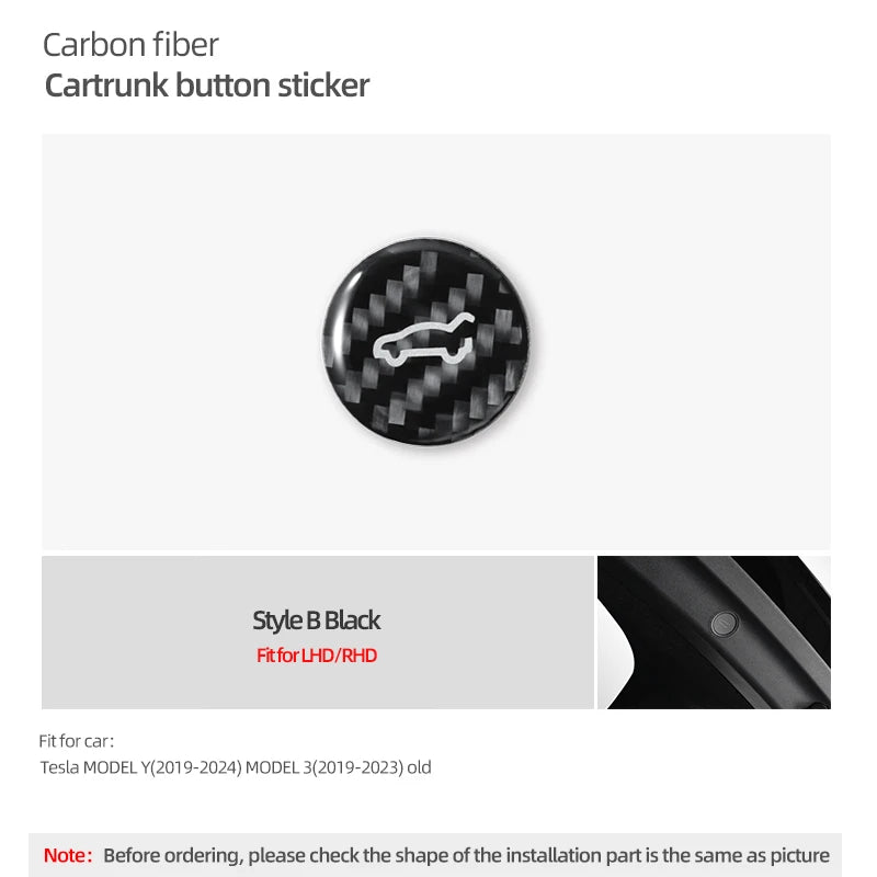 Carbon-Fiber Kofferraum-Schalterknopf für Tesla