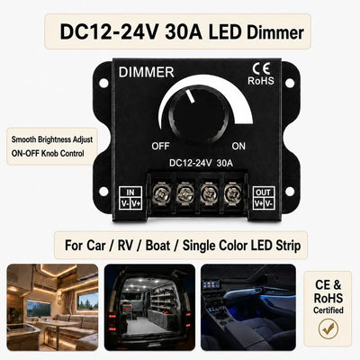 LED Dimmer Schalter 12V-24V 30A – SwissGlanzGarage Autopflege Schweiz
