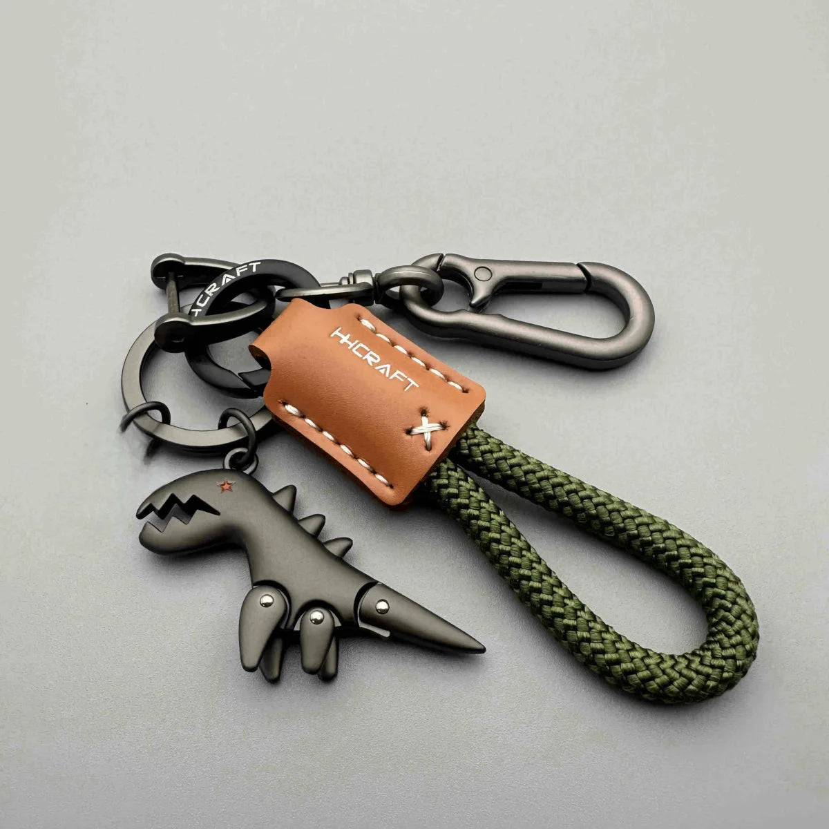 Leder Schlüsselanhänger mit Dinosaurier-Motiv