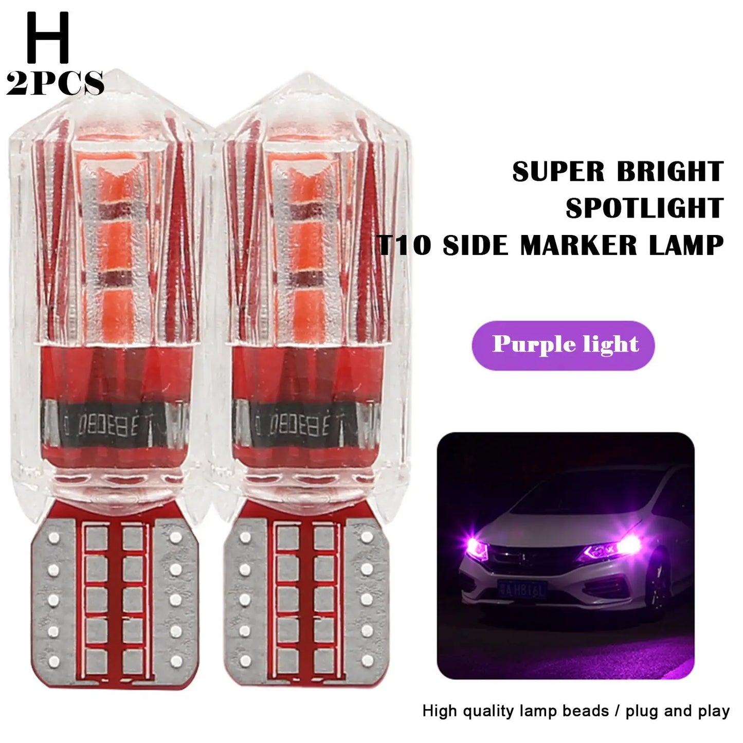 T10 LED Lampe Rot 12V 2er Set
