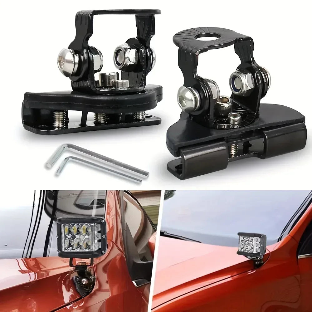 Universal LED Arbeitslicht Halterung Edelstahl Set – SwissGlanzGarage Autopflege Schweiz