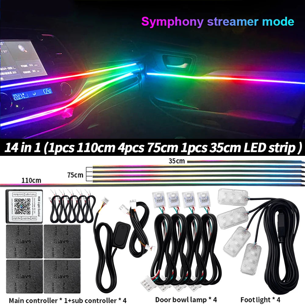 LED-Ambientebeleuchtung 6/10/14/18 in 1 RGB Streifen