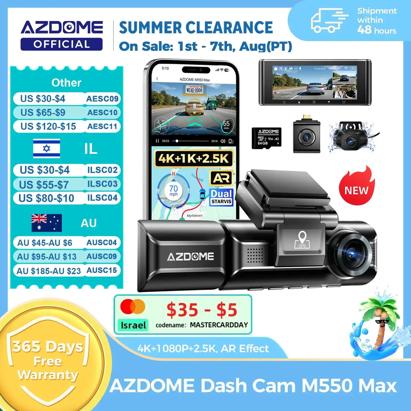 AZDOME M550 Max Dash Cam 4K+1K+2.5K – SwissGlanzGarage Autopflege Schweiz
