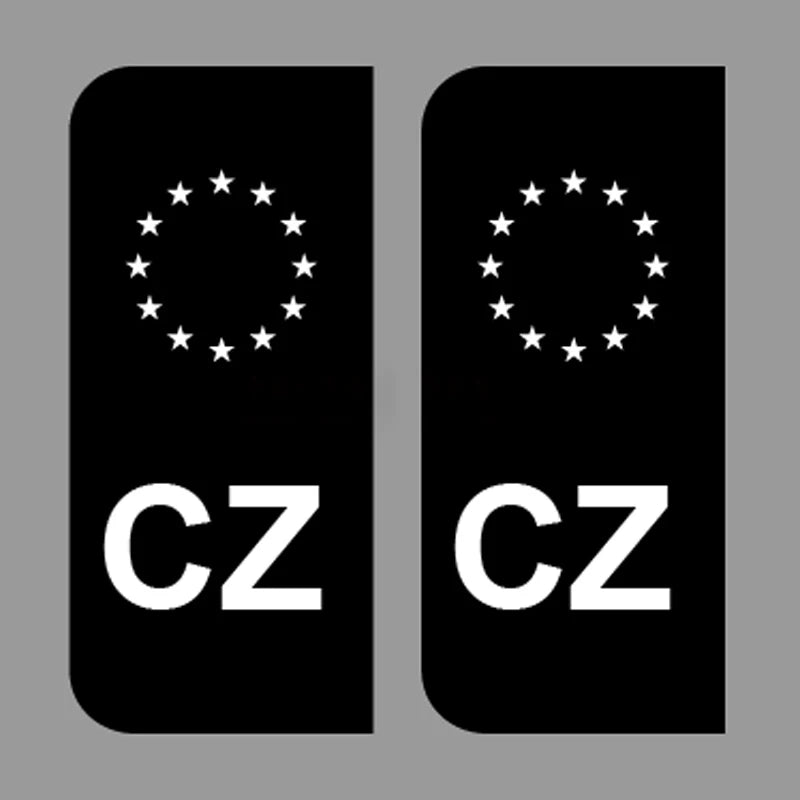2 x Nummernschild Aufkleber Schwarz