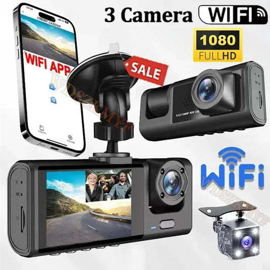 1080P Dashcam mit WiFi und 3 Kameras – SwissGlanzGarage Autopflege Schweiz