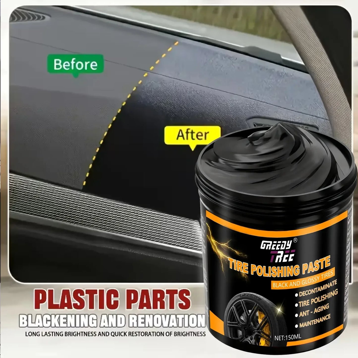 Tire & Kunststoff Restorer Creme Tiefschwarz Glanz – SwissGlanzGarage Autopflege Schweiz
