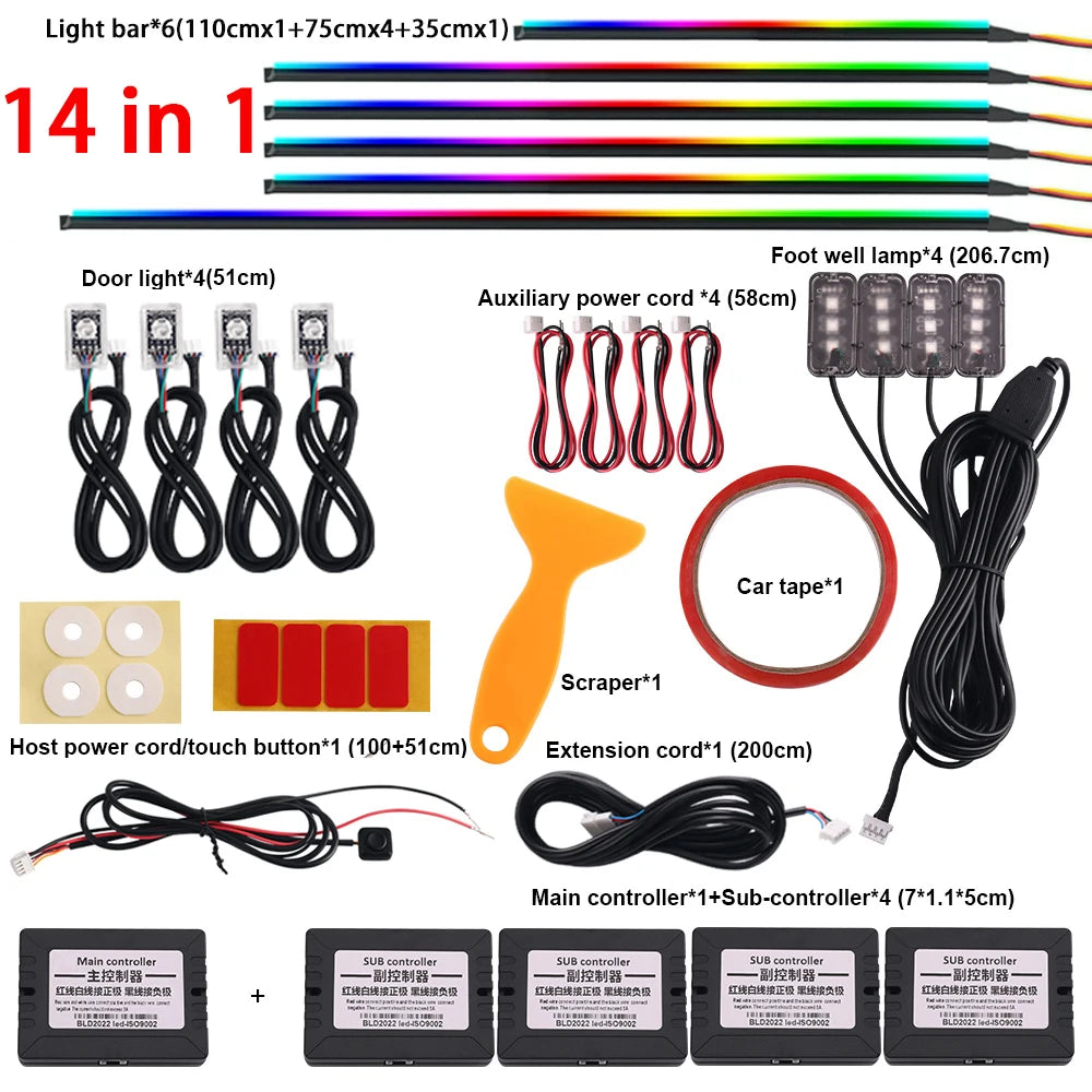 18 in 1 RGB Symphony Auto-Innenraumbeleuchtung