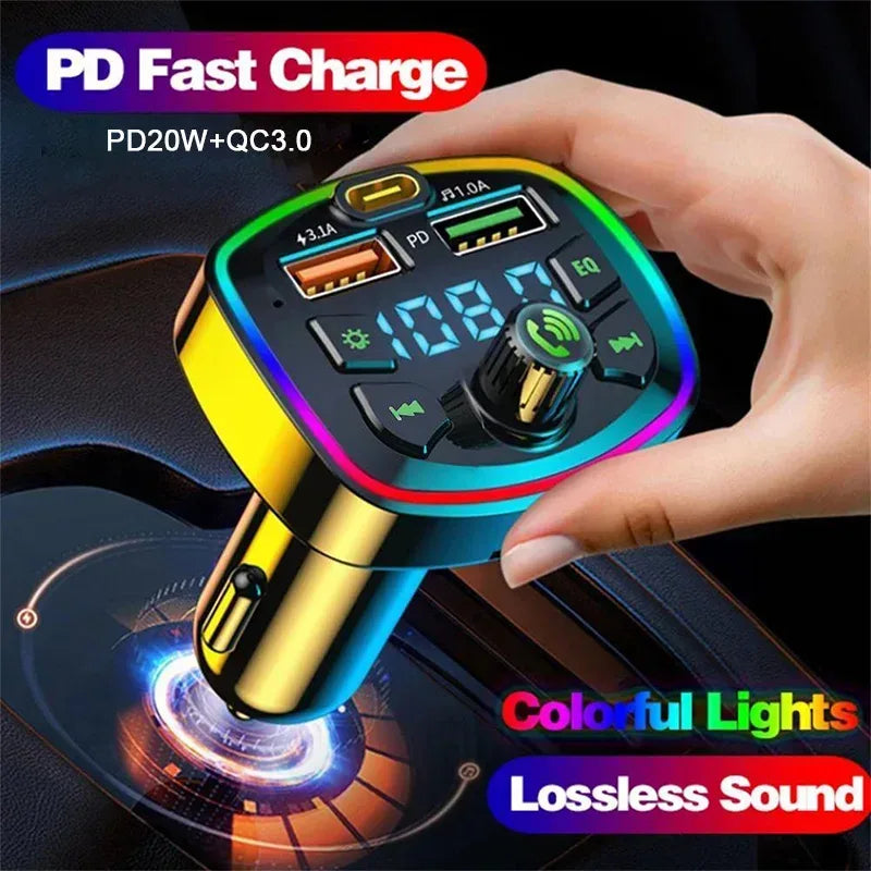 Bluetooth 5.0 FM-Transmitter USB-C Ladegeraet – SwissGlanzGarage Autopflege Schweiz