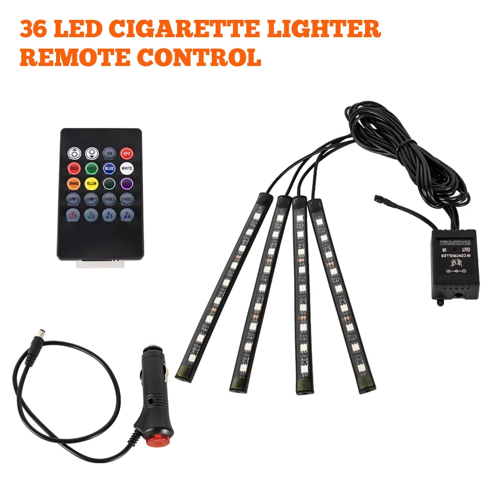 USB LED Ambiente Fussraumbeleuchtung Auto RGB