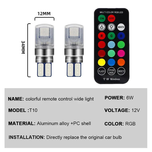 T10 RGB LED Signallichter Set – SwissGlanzGarage Autopflege Schweiz