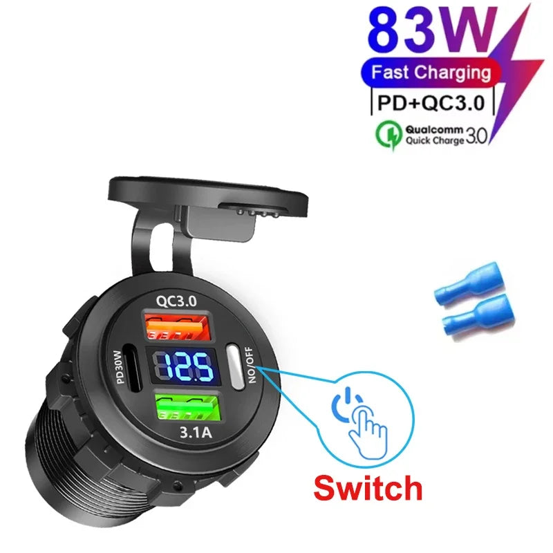 QC 3.0 PD30W Dual USB Schnellladegerät