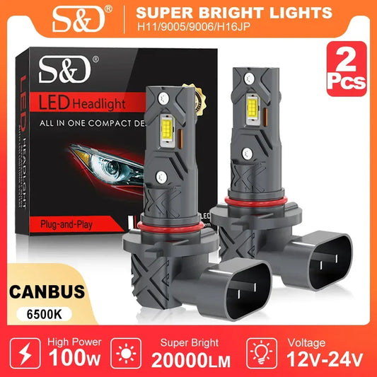 20000LM H11 LED Scheinwerfer Set – SwissGlanzGarage Autopflege Schweiz