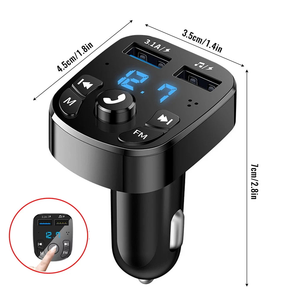 Bluetooth 5.0 FM-Transmitter USB-C Ladegeraet –