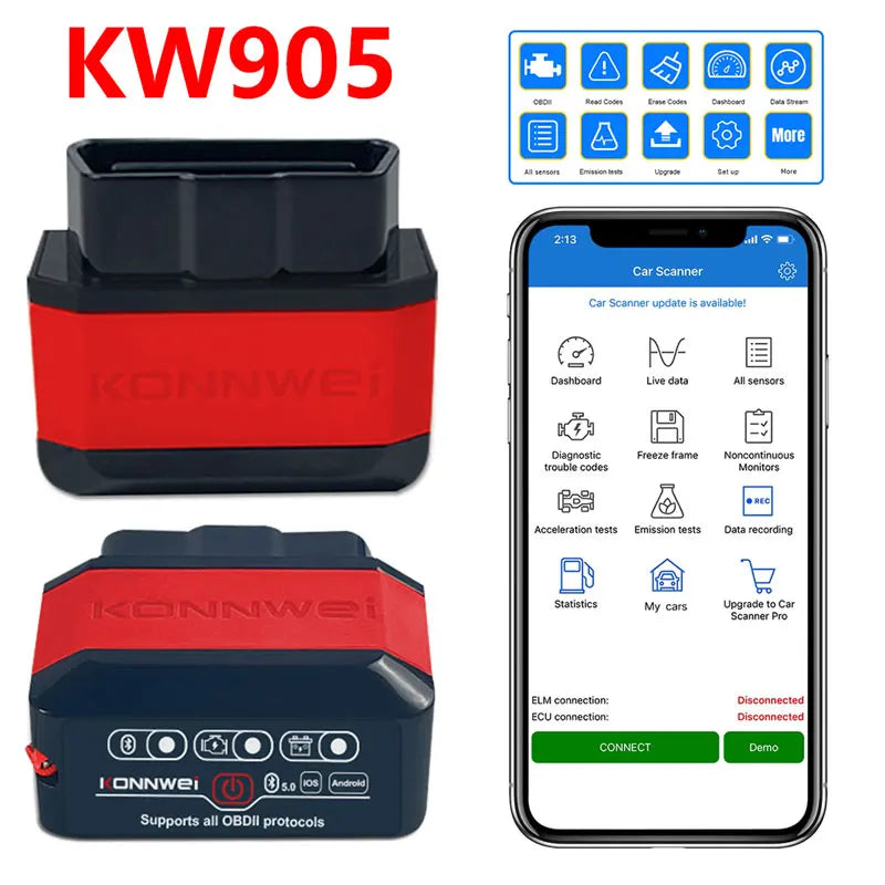 KONNWEI KW905 OBD2 Bluetooth 5.0 Scanner