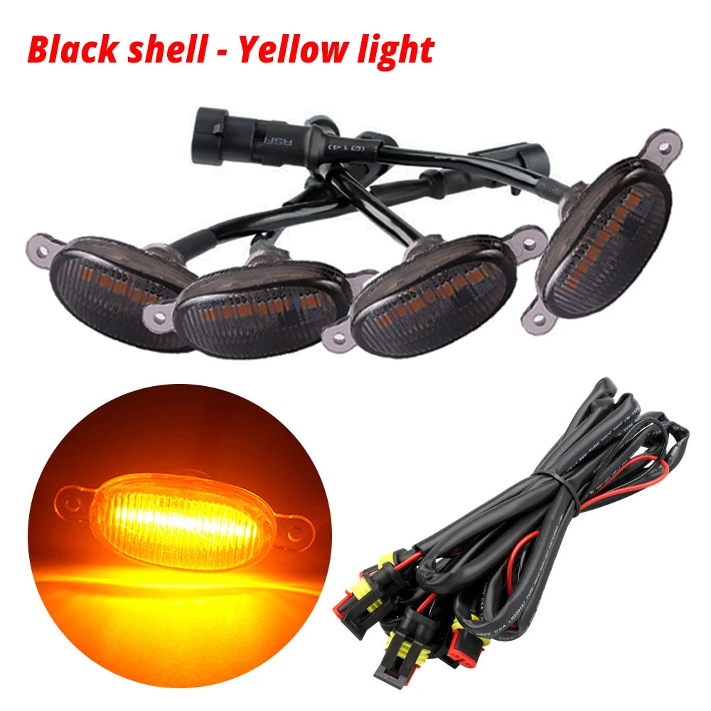 4X Auto-Grillbeleuchtung Gelb LED