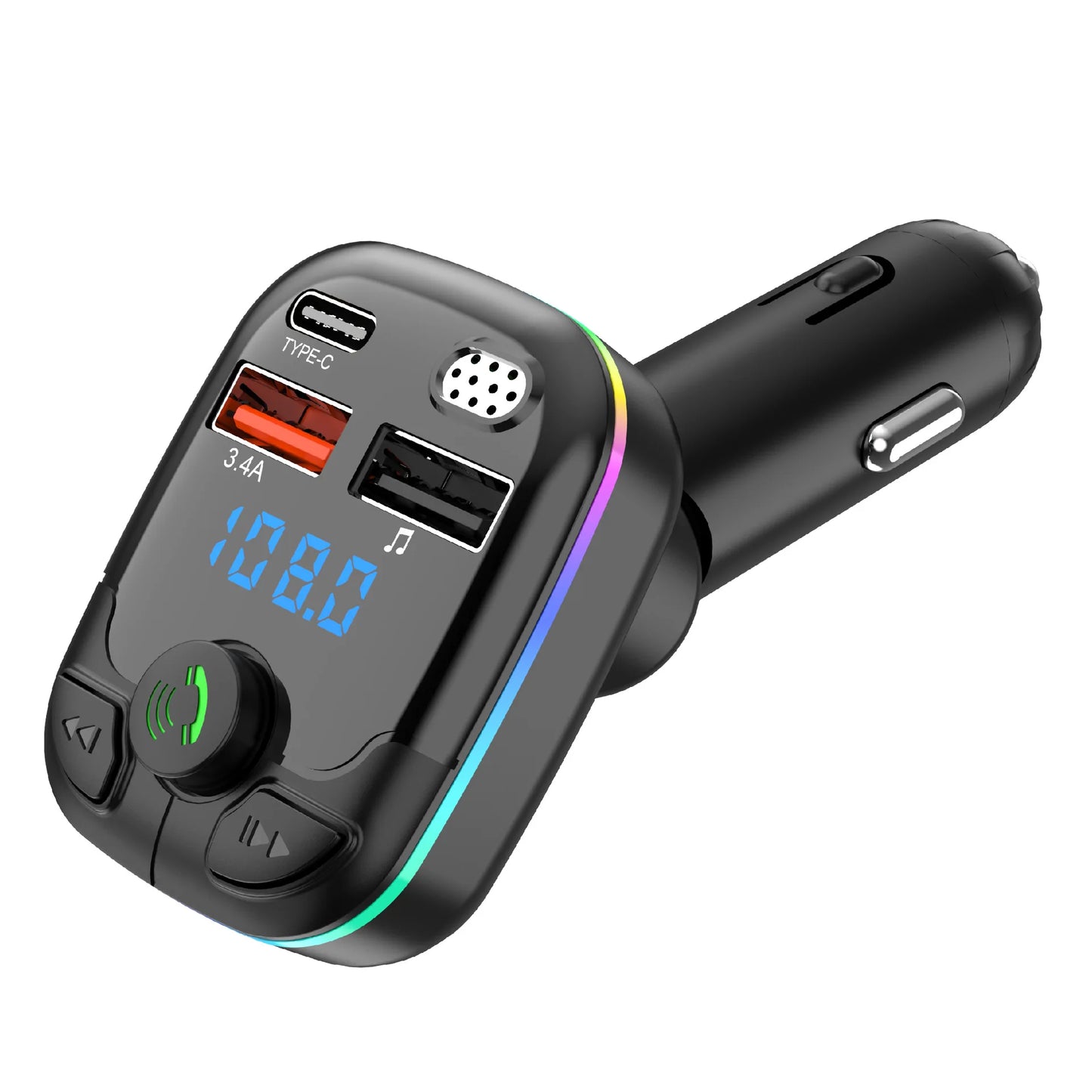 FM-Transmitter Bluetooth 5.0 Dual USB PD Typ-C