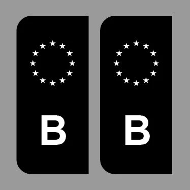 2 x Nummernschild Aufkleber Schwarz