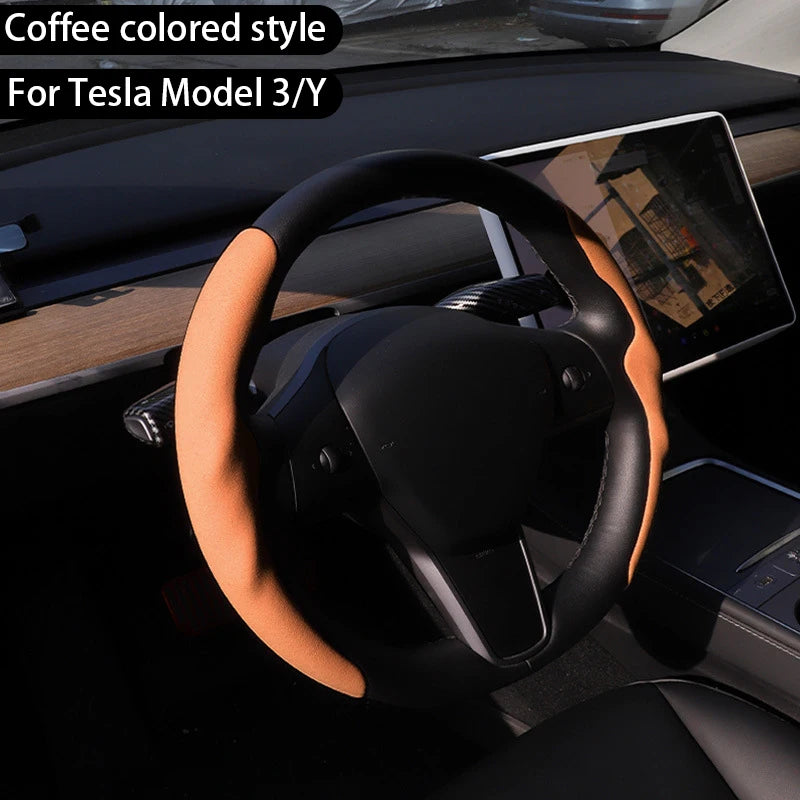 Lenkradbezug aus Mikrofaser für Tesla Model Y Juniper 2025