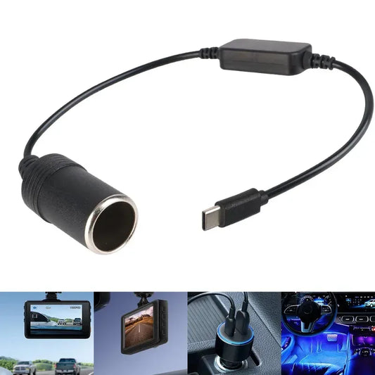 5V auf 12V Konverterkabel USB Typ C zu Zigarettenanzünder – SwissGlanzGarage Autopflege Schweiz