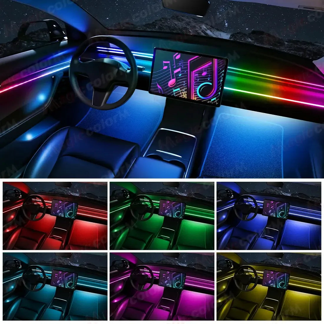 18 in 1 LED Auto Ambientebeleuchtung – SwissGlanzGarage Autopflege Schweiz