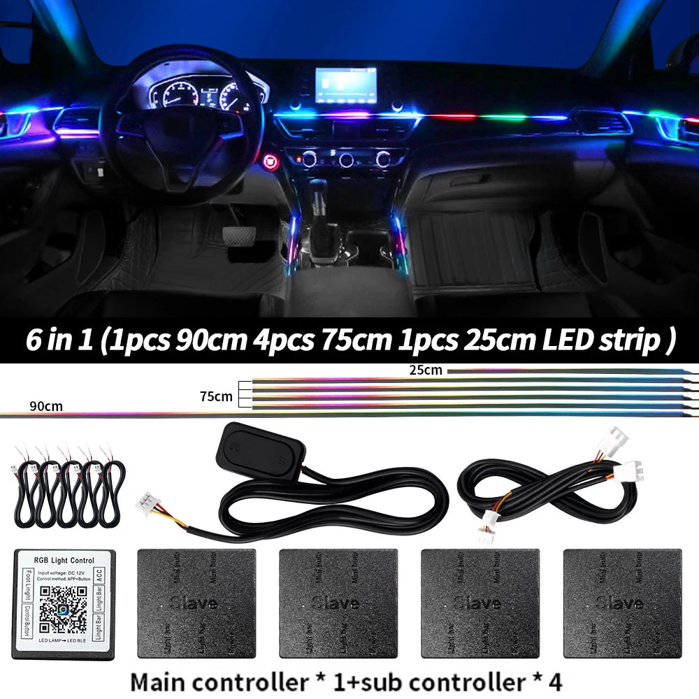 LED-Ambientebeleuchtung 6/10/14/18 in 1 RGB Streifen