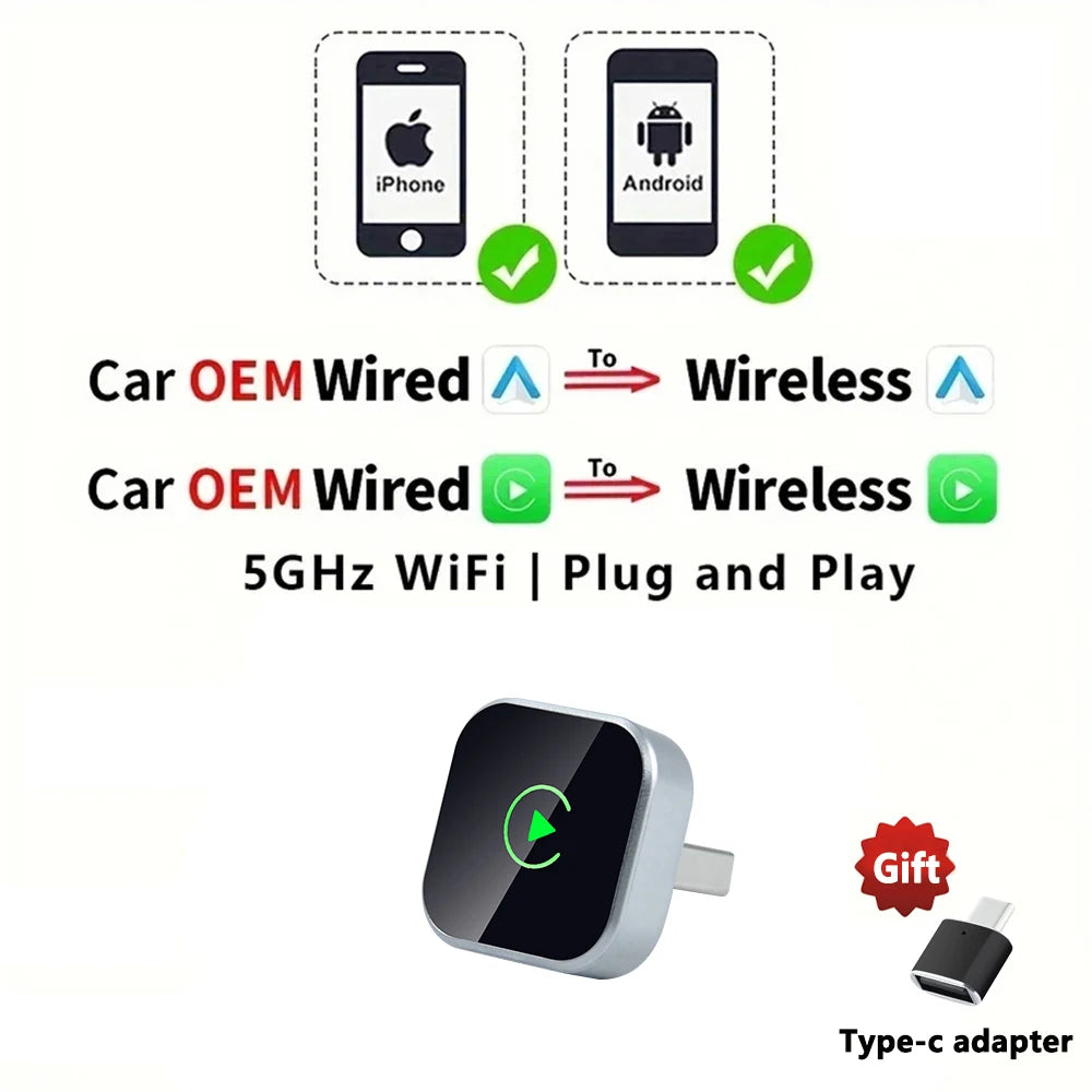 XUDA 2 in 1 CarPlay & Android Auto Adapter – mit kabellosem