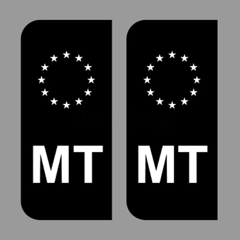 2 x Nummernschild Aufkleber Schwarz
