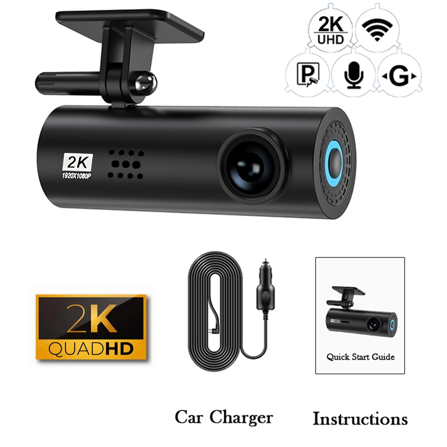 Dashcam 4K WiFi mit 24H Parküberwachung