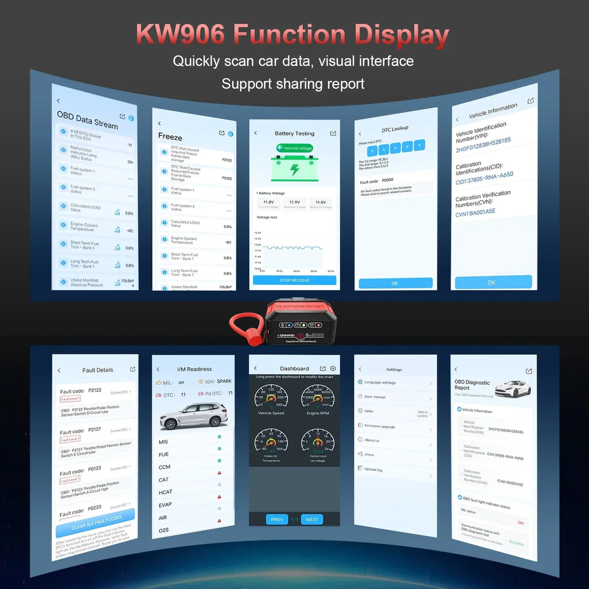KONNWEI KW906 OBD2 Scanner Bluetooth 5.0 – SwissGlanzGarage Autopflege Schweiz