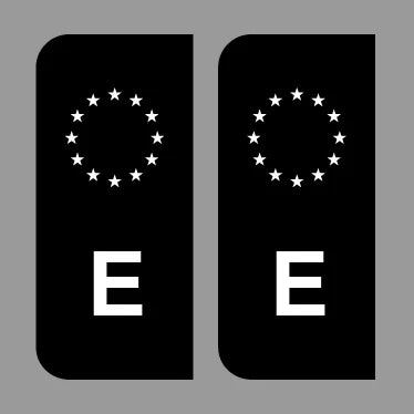 2 x Nummernschild Aufkleber Schwarz