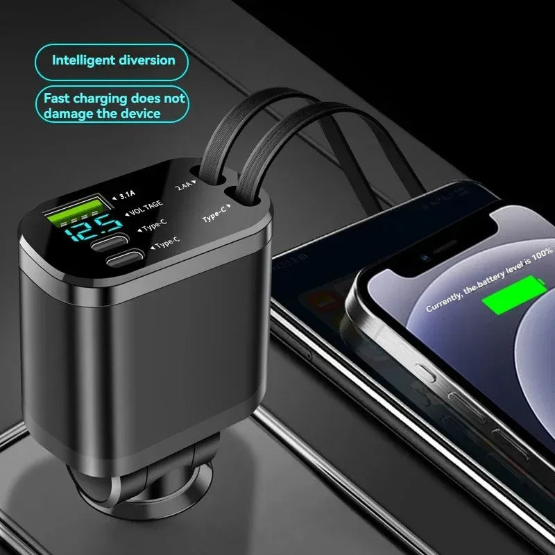 USB-C Schnelllader 6-in-1 Digitalanzeige – mit kabellosem – SwissGlanzGarage Autopflege Schweiz