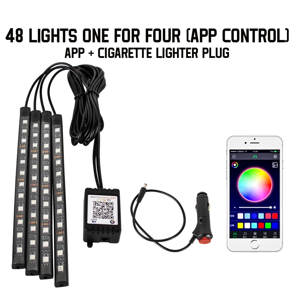 USB LED Ambiente Fussraumbeleuchtung Auto RGB