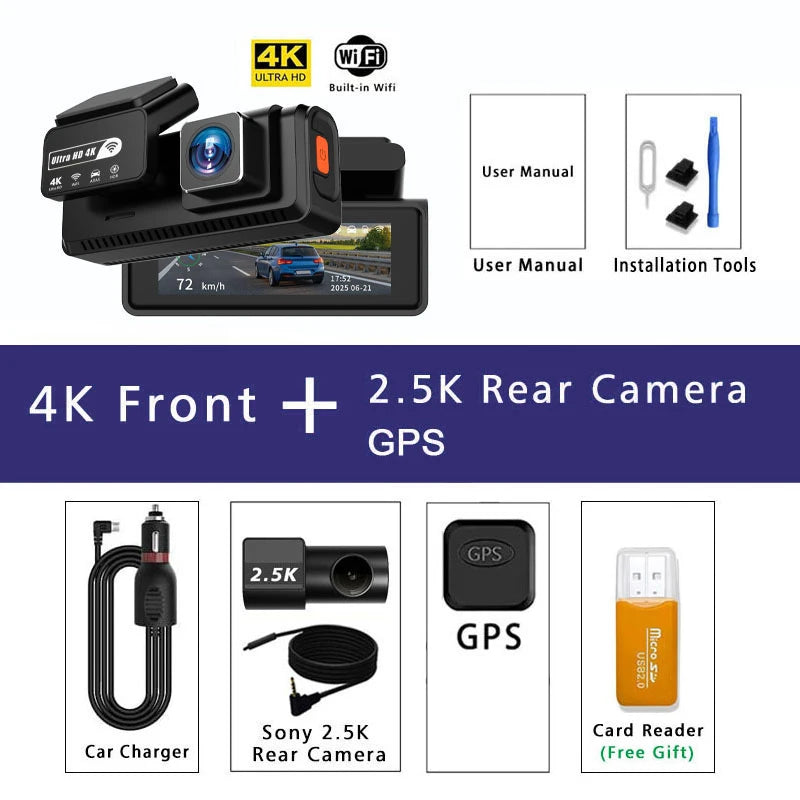 ADAS Dashcam 4K + 2.5K mit GPS