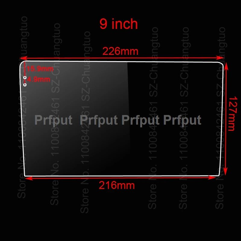 Schutzfolie für Auto-Radio Display 9-10.1 Zoll