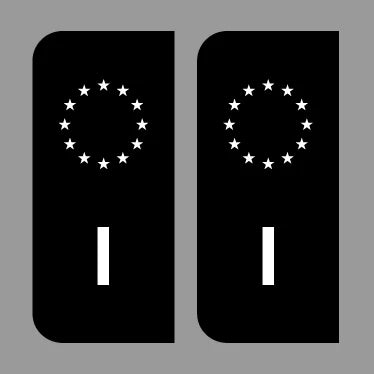 2 x Nummernschild Aufkleber Schwarz