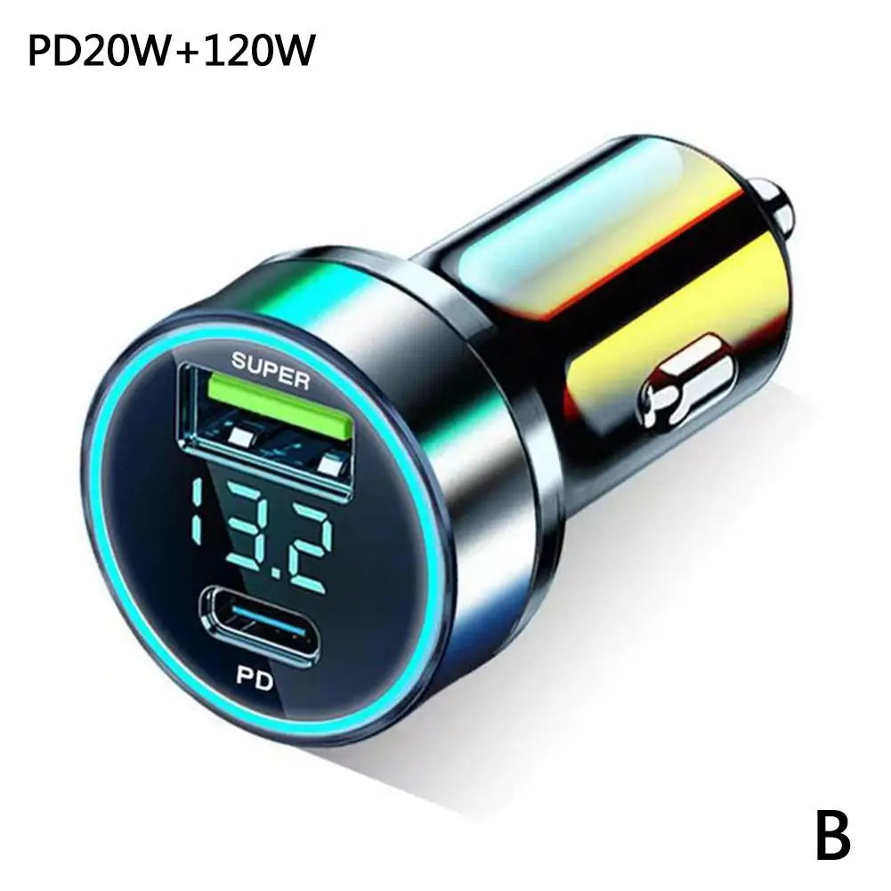 USB-KFZ-Ladegerät 120W, 4-in-1 – mit kabellosem Laden