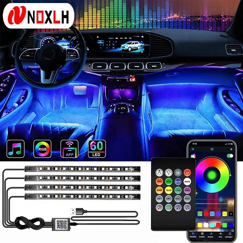 Neon LED Auto Innenraum Ambient Fussraum Beleuchtung – SwissGlanzGarage Autopflege Schweiz