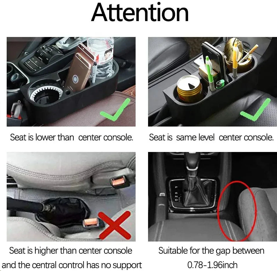 Auto Sitzspalt-Organizer für Getränke und Zubehör – SwissGlanzGarage Autopflege Schweiz